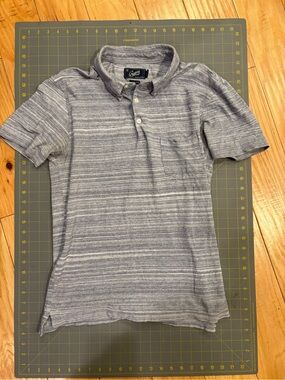 Grayers Blue Heathered Stripe Polo